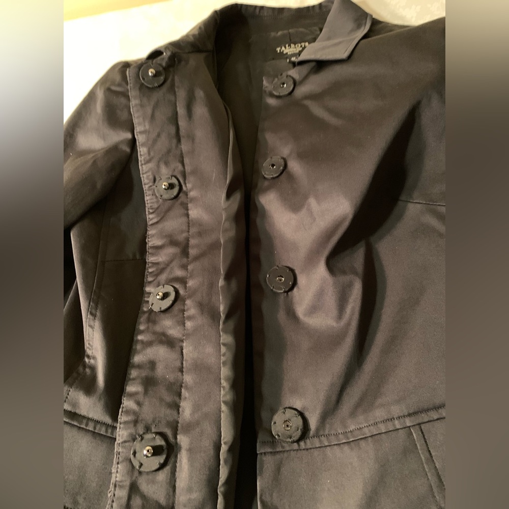 EUC “Shacket” (Jacket/Shirt): Snap Close, Peplum, Subtle Sheen, Ruffle Placket - Picture 7 of 11